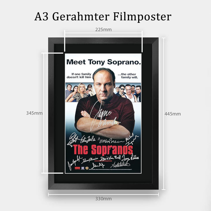 HWC Trading The Sopranos A3 Gerahmte Signiert Gedruckt Autogramme Bild Druck-Fotoanzeige Geschenk Fü