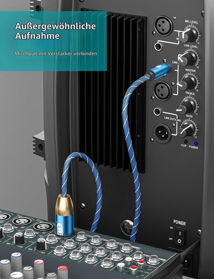 EMK RCA auf XLR Kabel Subwooferkabel Coaxial Stecker auf XLR Stecker Mikrofonkabel Koaxial Audiokabe