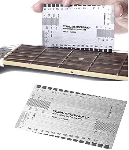 Gitarren Tool Set mit Sander Radius Gauge, String Action Ruler Griffbrettschutz für Gitarren und Bas