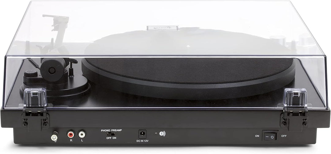 DynaVox HiFi-Plattenspieler PS-320 BT, manueller Schallplattenspieler mit Riemenantrieb, Bluetooth-S