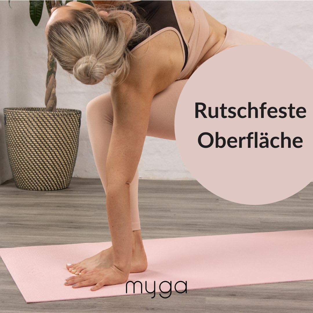 Myga Yoga-Starter-Set – Yogamatte, Yoga-Blöck Ziegel &amp; Metall D-Ring Yoga-Gurt – Starter Kit für Anf