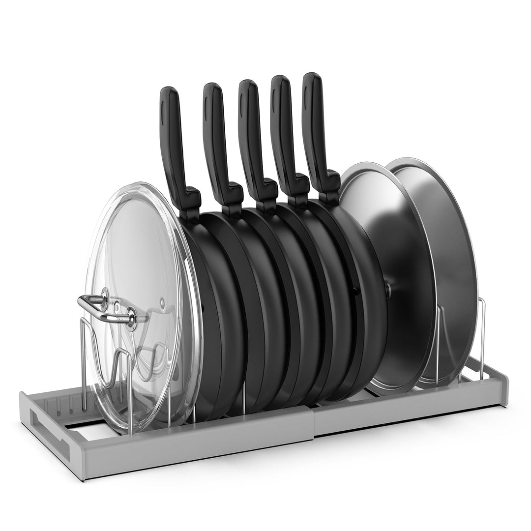Topfdeckelhalter, Pfannenhalter Erweiterbar Topfregal für Schublade Pfannen Organizer mit 7 Verstell