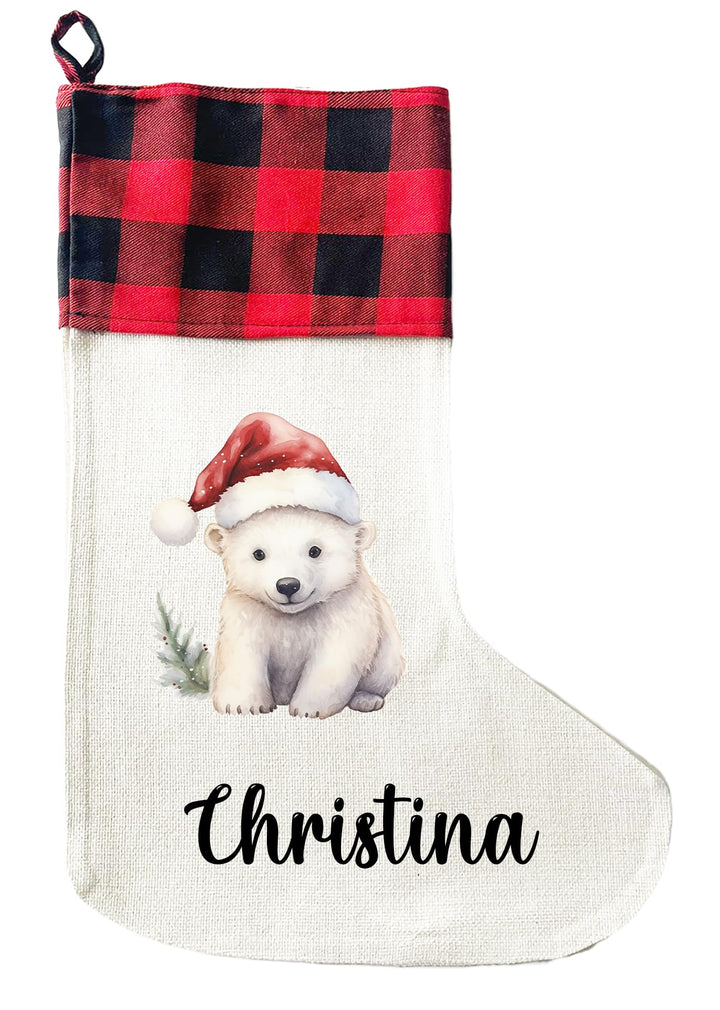 LIEBTASTISCH - Personalisierte Weihnachtssocken mit Tieren - 40cm x 30cm - Weihnachtsstrumpf zum Nik