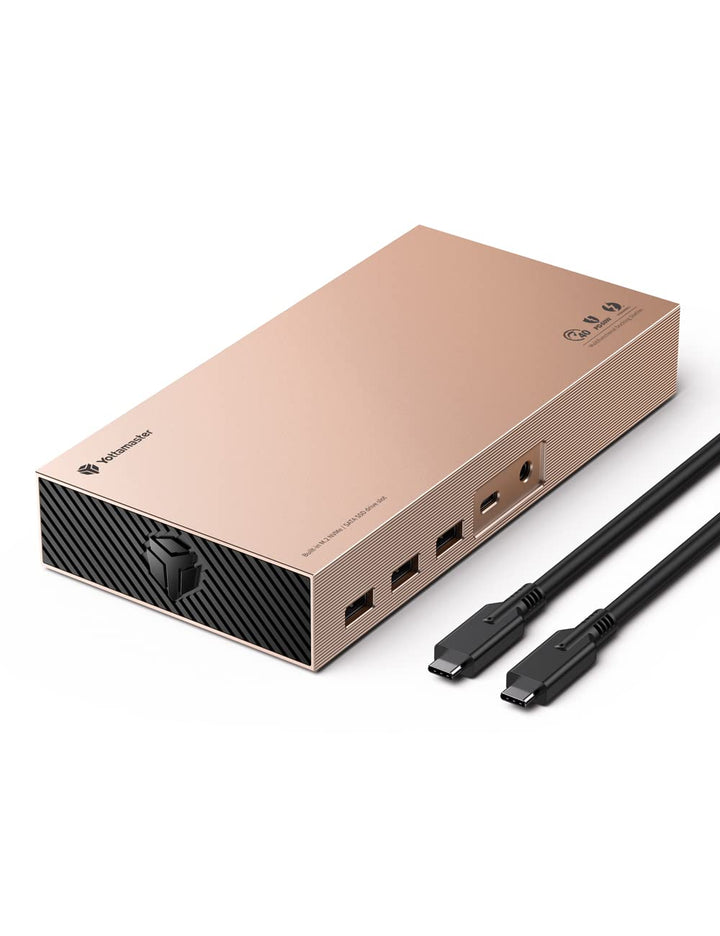 Yottamaster Thunderbolt 3 Docking Station Dual Monitor mit Dual 4TB NVMe/SATA Gehäuse, 11 in 1 USB C