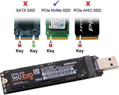 NFHK USB 3.0 to NVME M-Key M.2 NGFF SSD External PCBA Conveter Adapter RTL9210 Chipset with Case USB