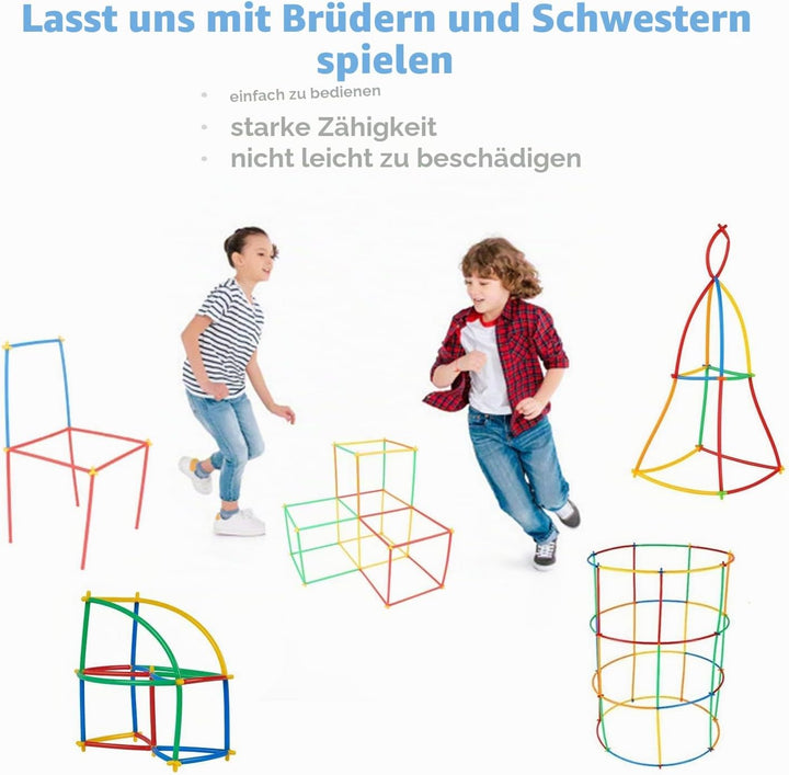 WYSWYG Konstruktionsspielzeug Strohhalme Baustein 240 Stück- Kreative Verbindungsbausteine Spielzeug