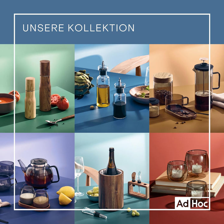 AdHoc Set aus Pfeffer- &amp; Salzmühle mit Getriebeunterstützung SMOOS | manuelle Gewürzmühlen mit Kurbe