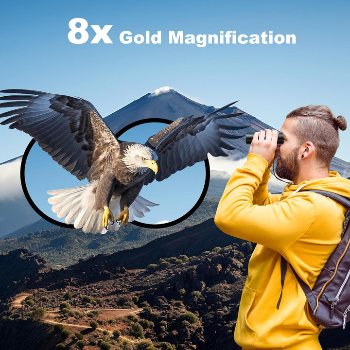 USCAMEL 8x21 Mini Doppelfernrohr Fernglas, Hohe Vergrösserung und Hohe Auflösung