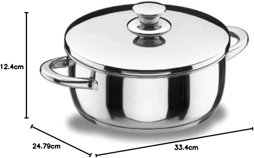 Lacor 40022 Bratentopf mit Deckel Vitrocor 22 cm 9.5 Quarts, 9.5 Quarts