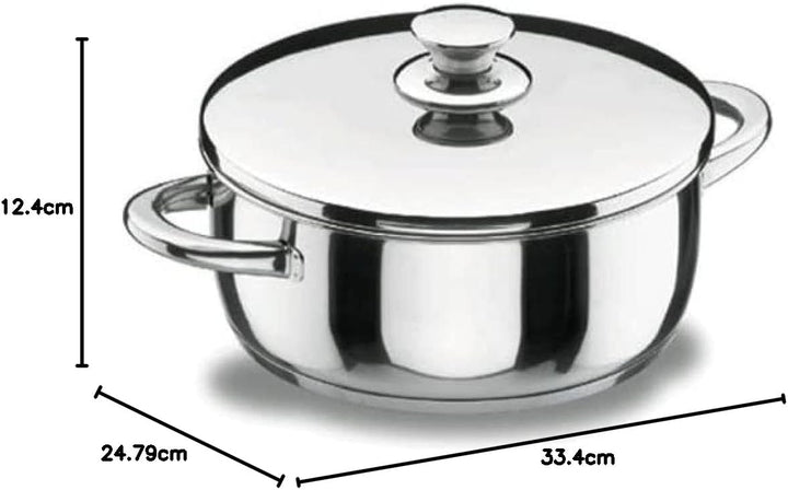 Lacor 40022 Bratentopf mit Deckel Vitrocor 22 cm 9.5 Quarts, 9.5 Quarts