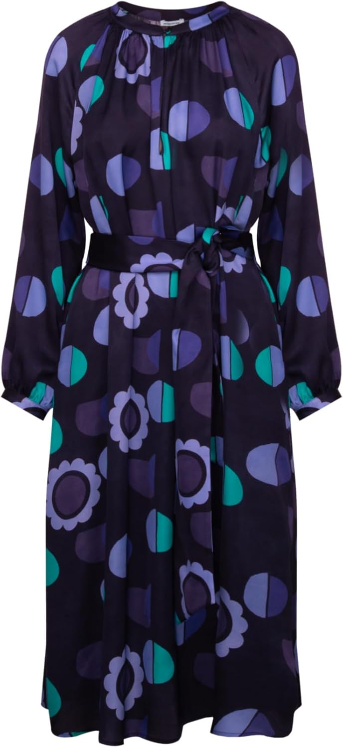 Seidensticker Damen Regular Fit Blusenkleid Langarm Kleid 34 Blau, 34 Blau