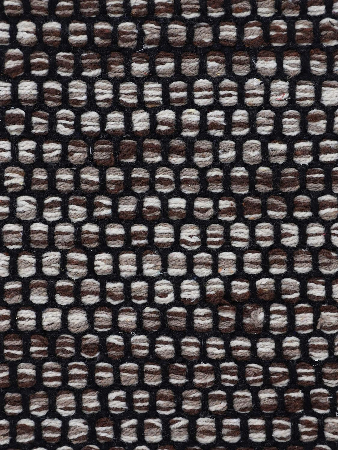 carpetfine Baumwollteppich Kelim Mia Läufer Braun 60x180 cm | Moderner Teppich für Wohn- und Schlafz