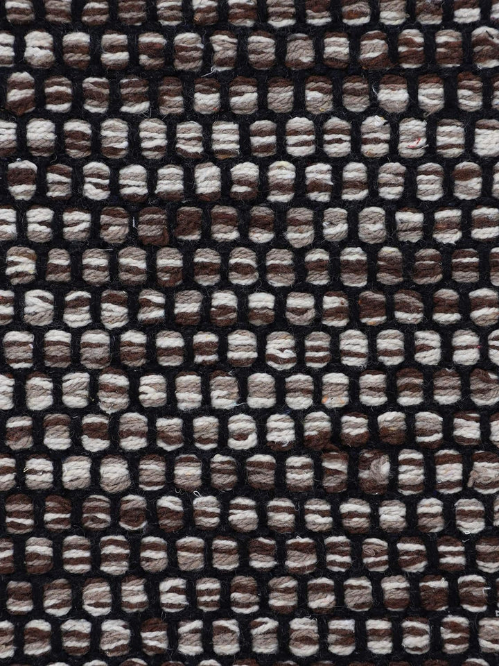 carpetfine Baumwollteppich Kelim Mia Läufer Braun 60x180 cm | Moderner Teppich für Wohn- und Schlafz