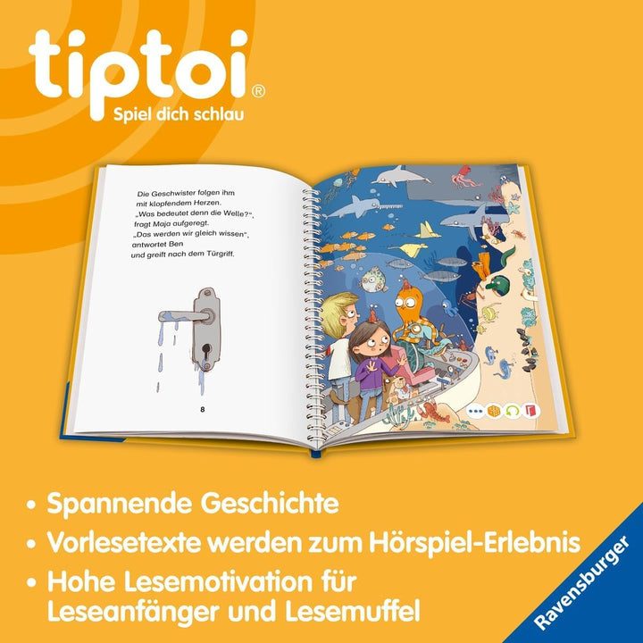 tiptoi Ravensburger Buch für Lese Anfänger - Lese Lausch Abenteuer - Tiefsee + Kinder Wimmel Weltkar