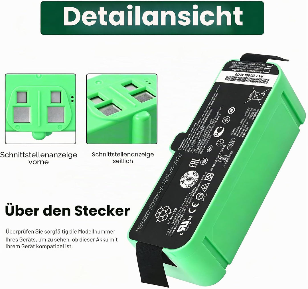 1800LI Ersatz Akku für Roomba Robots 680 500 600 700 800 900 595 670 671 675 677 681 685 690 691 695