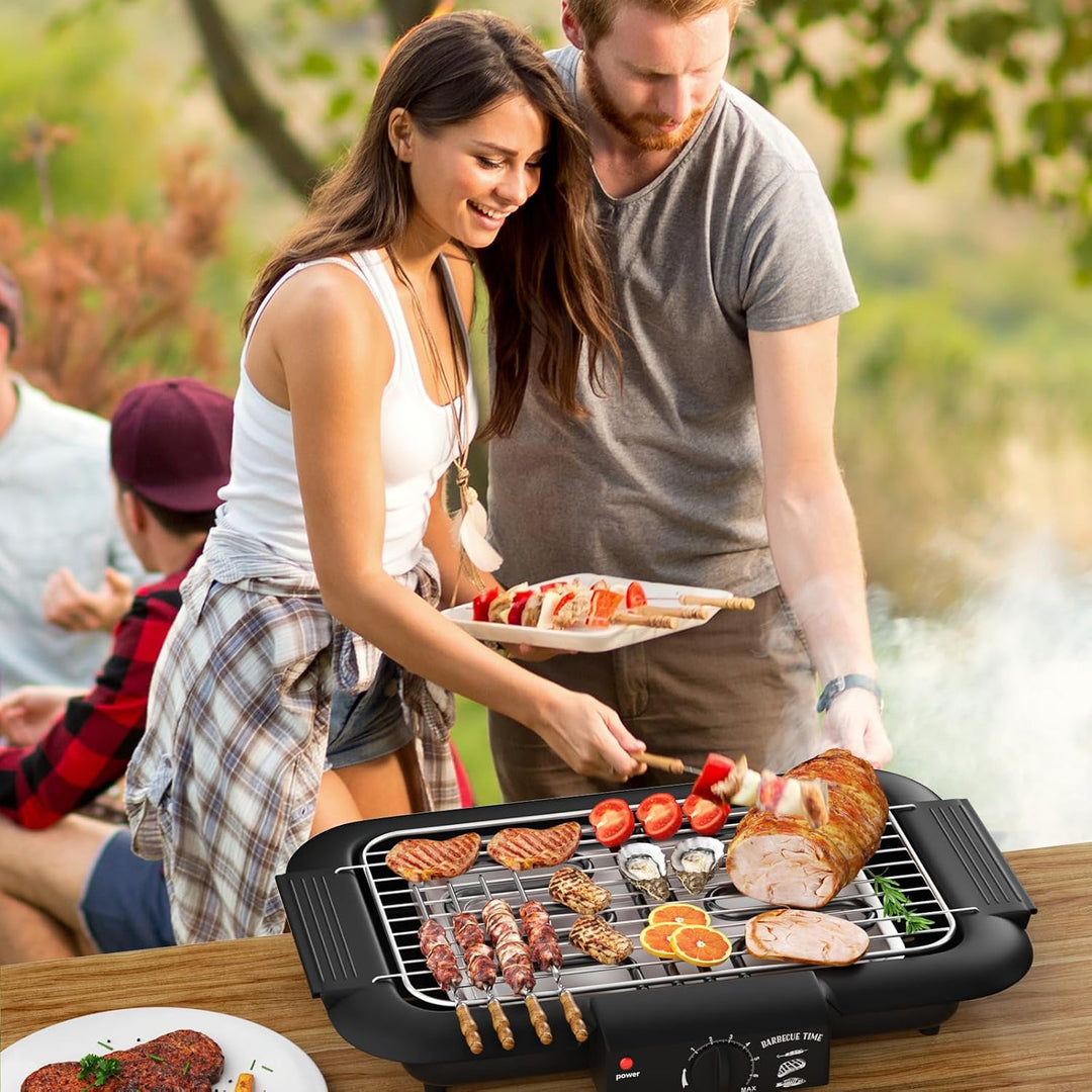Elektro Tischgrill,2000W rauchloser Non-Stick BBQ-Grill Innen &amp; Outdoor | Elektrogrill elektrisch, t