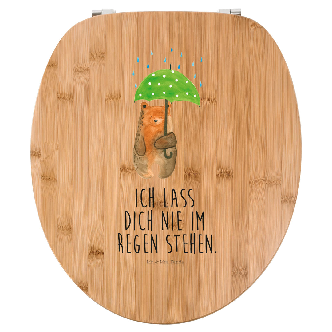 Mr. &amp; Mrs. Panda Motiv WC Sitz Bär mit Regenschirm - Geschenk, Familie, Pärchen, WC-Sitz, Teddybär,