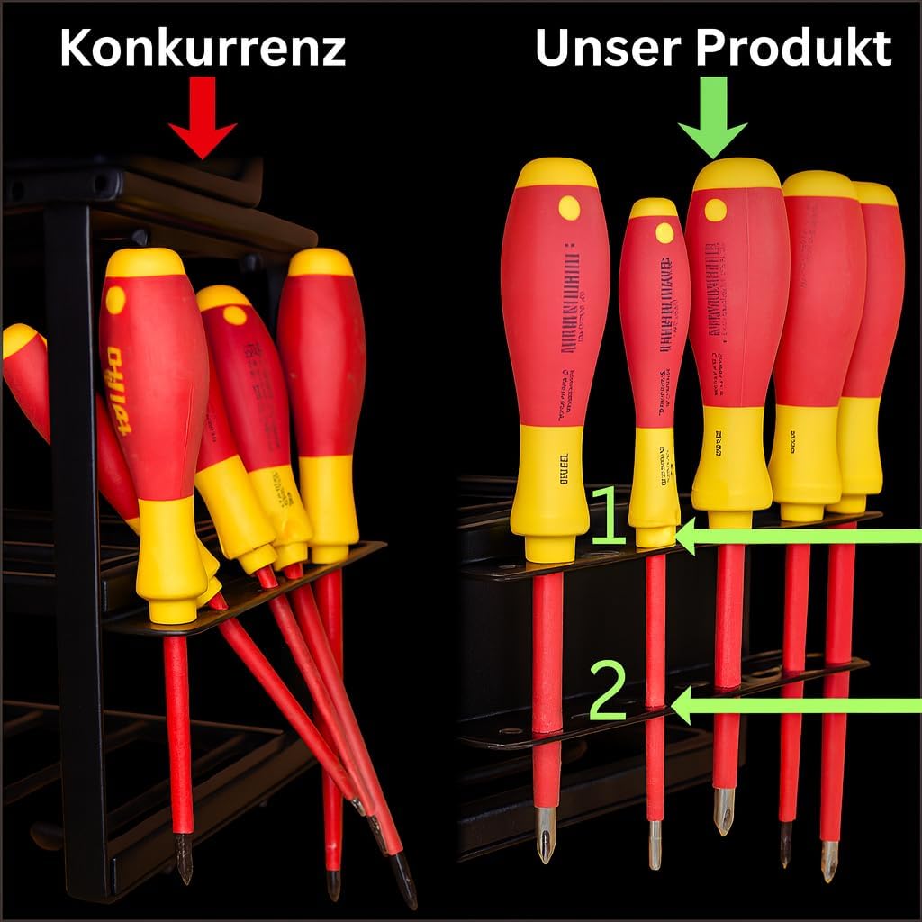 3-stöckige Werkzeug-Wandhalterung – Wandregal zur Aufbewahrung von bis zu 4 Elektrowerkzeugen – Werk
