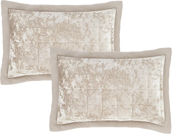Catherine Lansfield – 2 Kissen aus Knautschsamt-Imitat – Polyester, Polyester, Natur, 29 x 8 x 29 cm