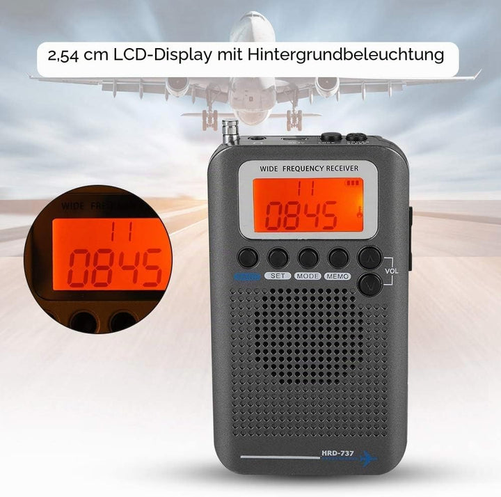Bewinner Air Band Radio Receiver, Tragbares FM AM CB SW Radio mit Verlängerter Antenne, Breitfrequen