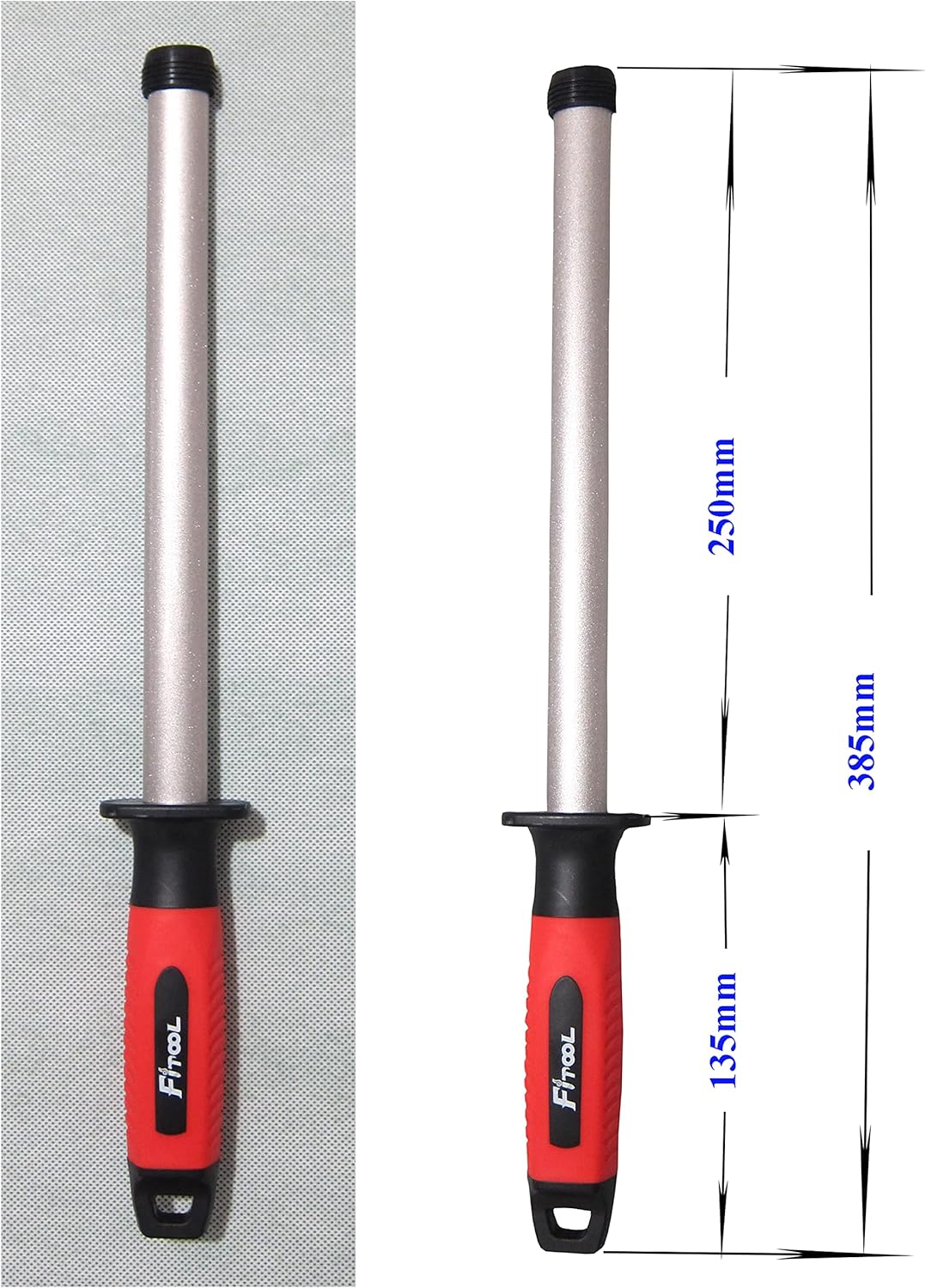 10-Inch Diamond Rod Sharpener, Professional Honing Sharpening Tools, Chef Kitchen Knife Scissors Pru