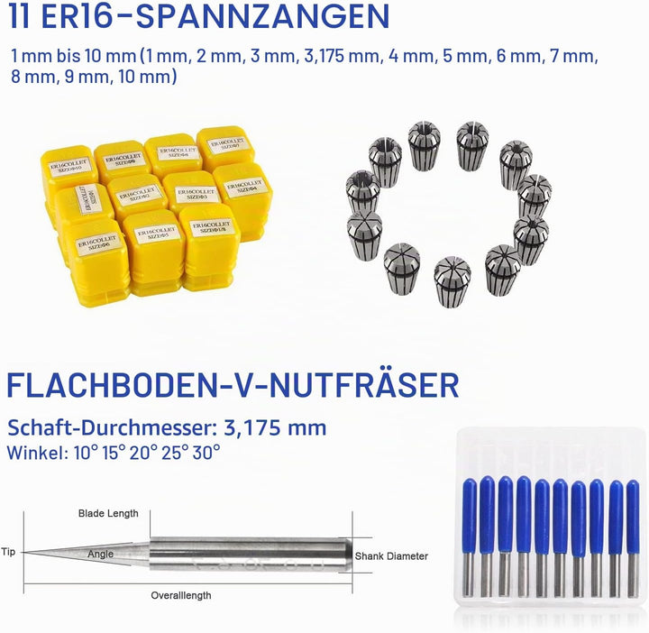 Daedalus CNC Gebürsteter Spindelmotor Set, 500 W, ER16 500W ER16