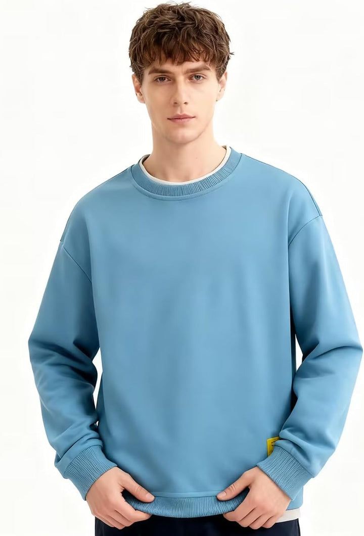 Herren Sweatshirt, Herren Sweatshirt Kapuzen Pullover Hoodie Casual Crew Neck Basic Style, M Blau