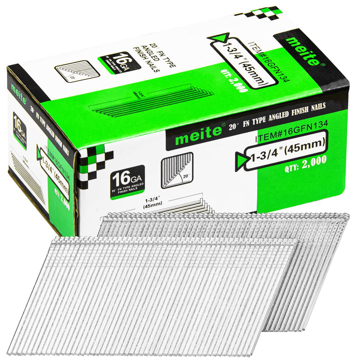 meite Gewinkelte Stauchkopfnägel, 16G / 45 mm, 20 Grad verzinkt – gewinkelte Nägel für Druckluftnagl