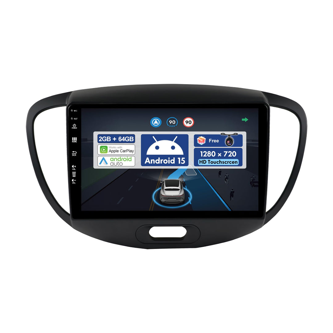 JOYX Android 12 IPS Autoradio Passt für Hyundai I10 (2007-2013) - Eingebautes Kabellos CarPlay Andro