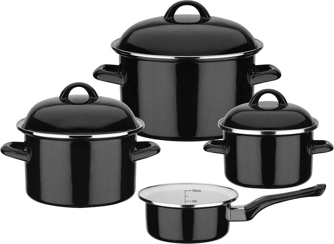 GSW Kochtopf-Set Black & White 7-teilig, 255134, Gross