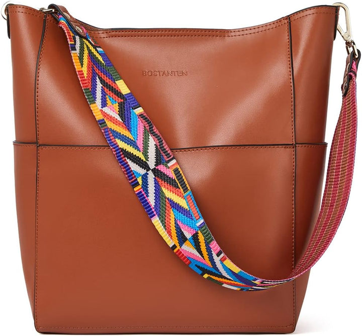 BOSTANTEN Leder Damen Handtasche Schultertasche Umhängetasche Designer Tasche Gross 1-a-braun, 1-a-b
