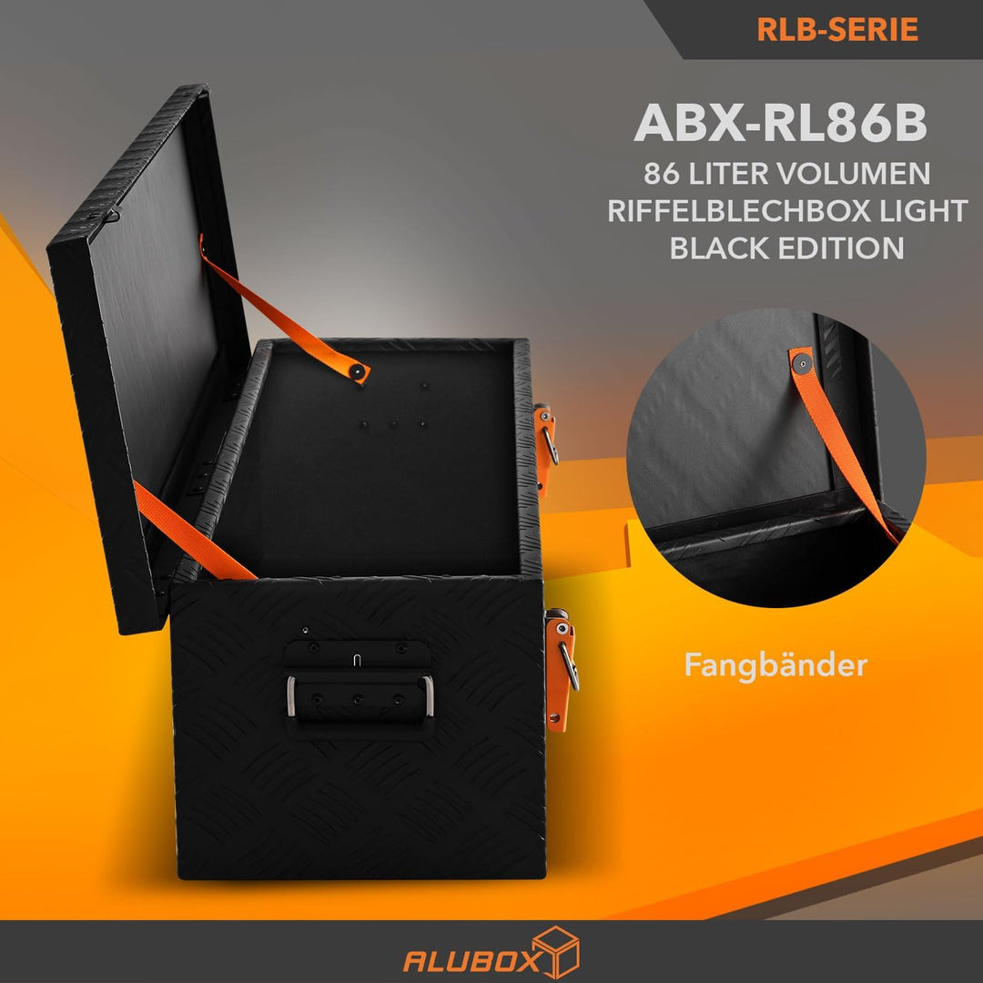 alubox Werkzeugkiste Riffelblech ABX-RL86B Aluminium 1,5mm Werkzeugkiste leicht und robust 86 Liter