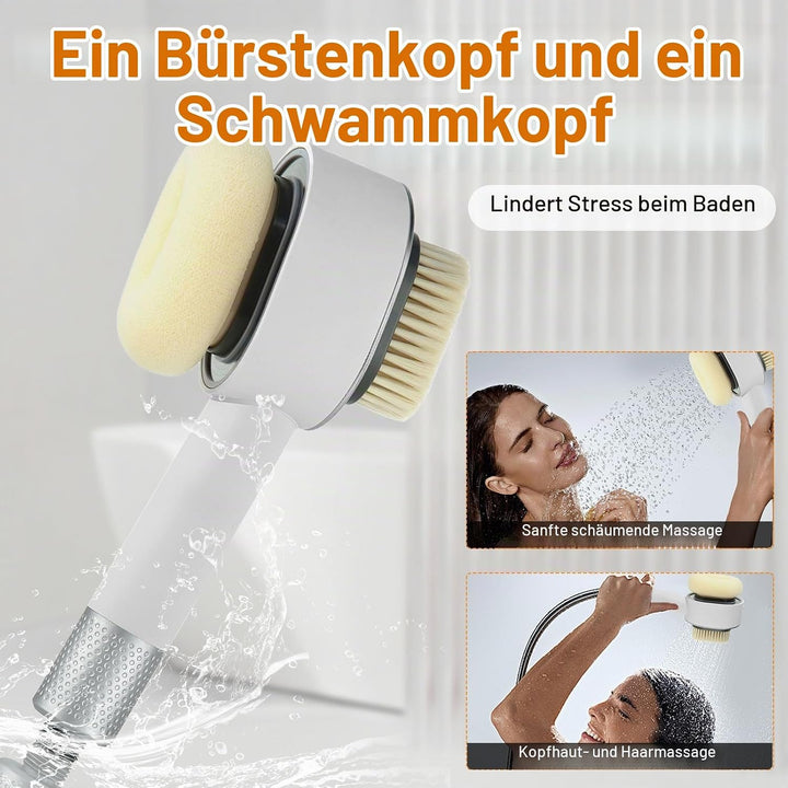 Filtersonic 3 in 1 Duschkopf mit Filter Gegen Kalk und Schwermetalle, Druckerhöhend, Schwamm enthalt