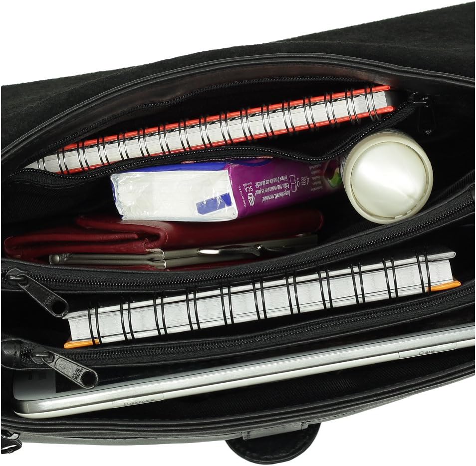 Ledershop24 Leder Damen Umhängetasche Schultertasche Festivaltasche Handtasche Tasche 28 cm vers. Fa