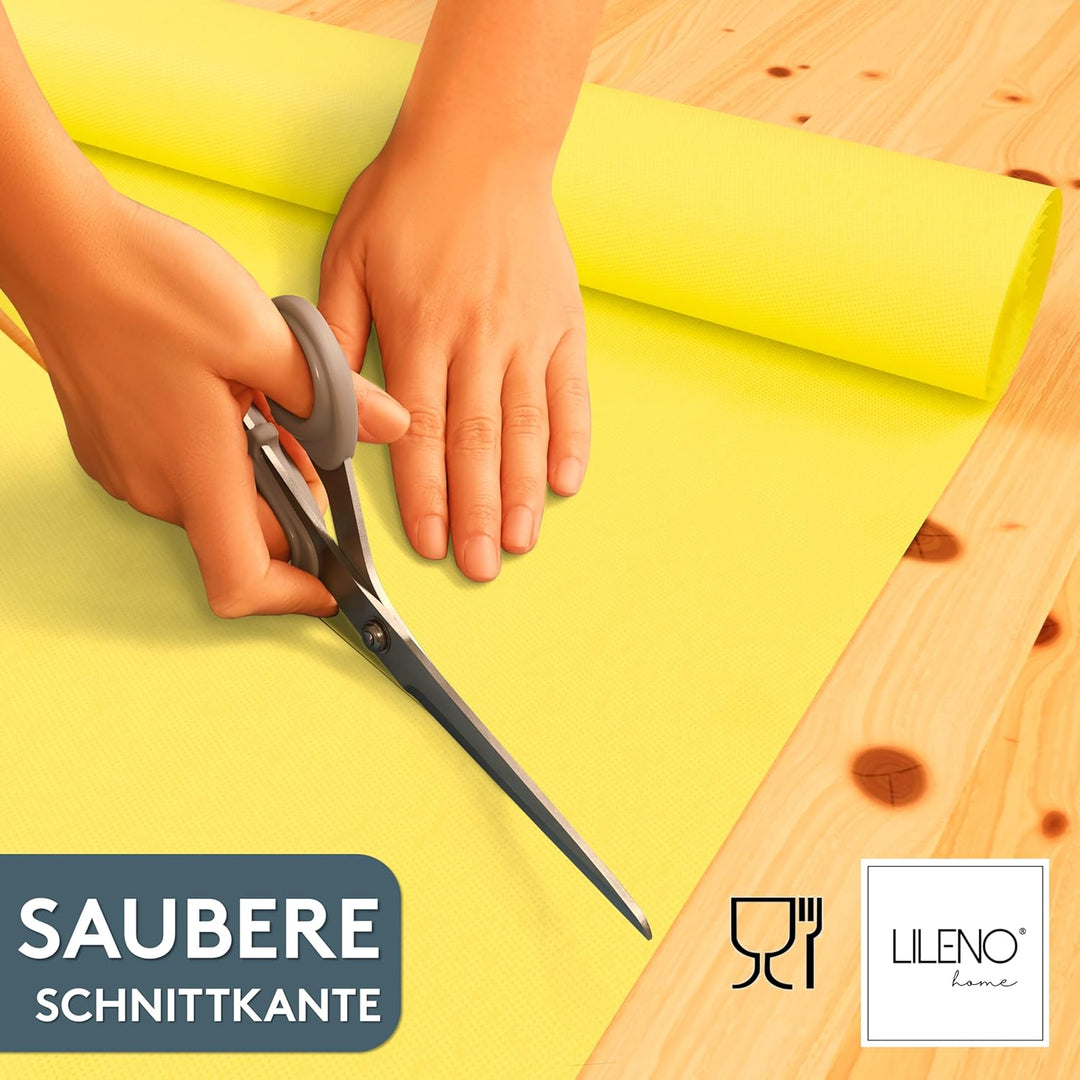 LILENO HOME Tischdeckenrolle 1,10 x 25 m - Tischdecke Gelb aus Vlies - Stoffähnlich, abwaschbare Tis