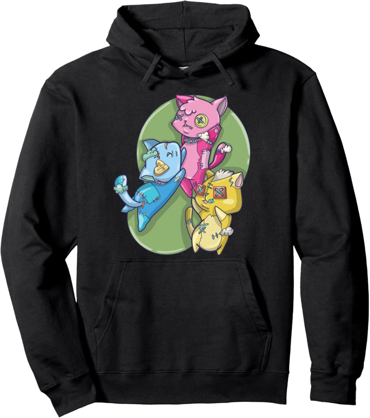 Pansexuelle Kawaii-Katze, Pastellgoth-Anime-Art Pan Pride Pullover Hoodie