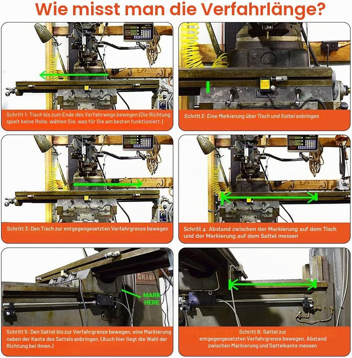 3 Achse DRO Digitalanzeige Kit ToAuto Digitalanzeige mit 3 Axis Linear Massstab für CNC-Fräsen Elekt