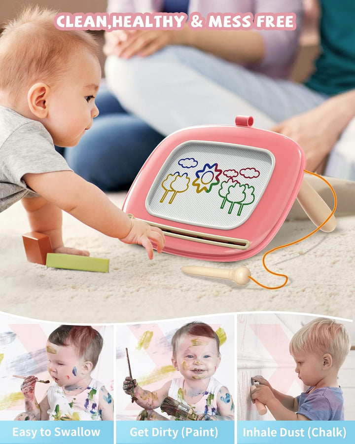 Kikapabi Magnetisches Zeichenbrett für Kleinkinder – Geschenk zum 1. Geburtstag für Mädchen und Jung