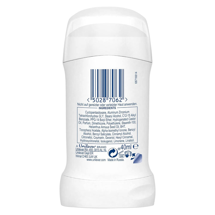 6 x Dove Invisible Dry Deodorant Stick 40 ml