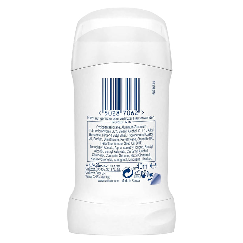 6 x Dove Invisible Dry Deodorant Stick 40 ml