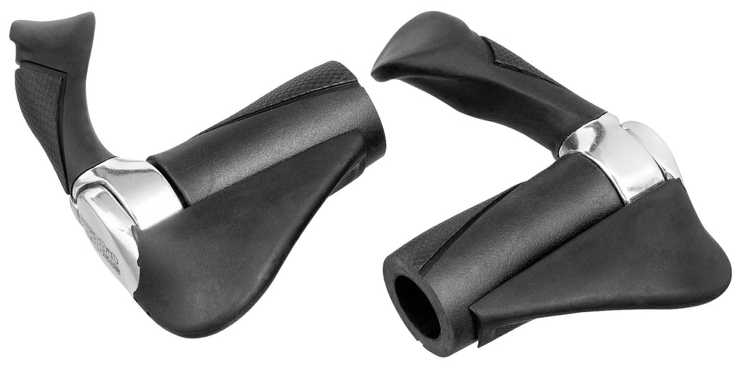 ergotec AKSB10 MTB Fahrradgriffe (87/87mm | ø22mm | schwarz/Silber), Schwarz