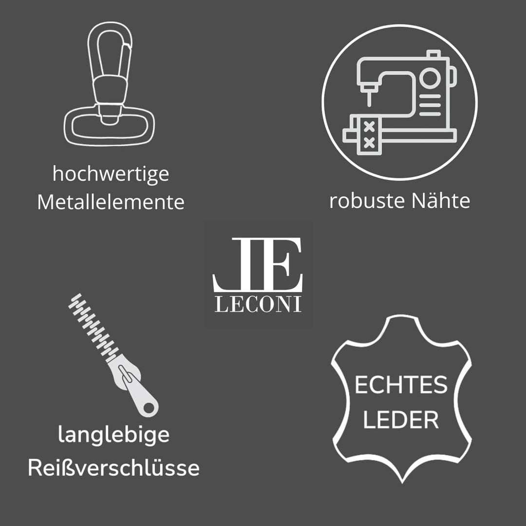 LECONI Umhängetasche für Damen Crossbag Veloursleder Echtleder Natur Damentasche Schultertasche Lede