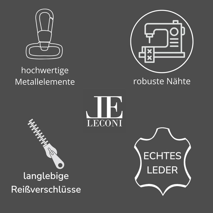 LECONI Umhängetasche für Damen Crossbag Veloursleder Echtleder Natur Damentasche Schultertasche Lede