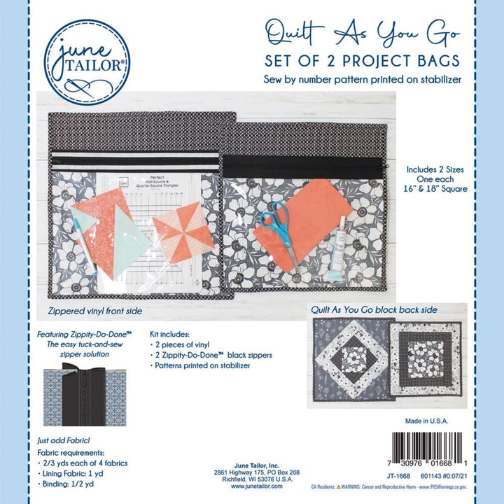 June Tailor JT-1668 Kit Projekttasche, Schwarz Zippity-do-done(tm)