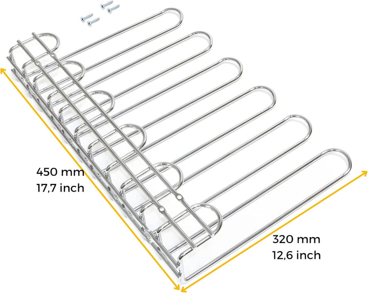 Emuca - Gläserhalter mit 5 Zeilen für Möbel, Gläserschiene für Regale oder Bars, 320 mm, Stahl, verc