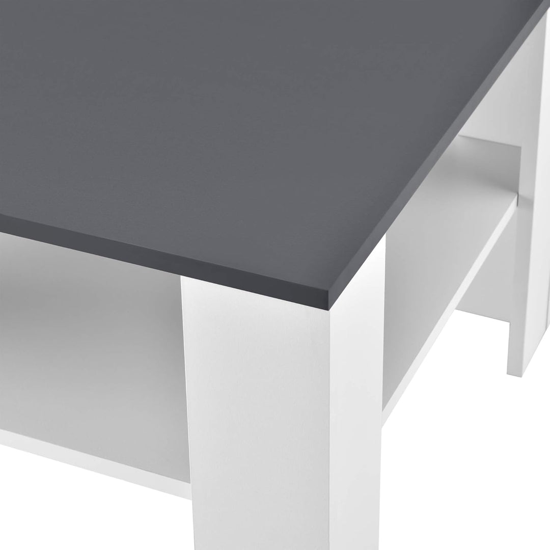 [en.casa] Couchtisch Aachen Beistelltisch 60x60x40 cm Wohnzimmertisch mit Ablage Sofatisch Kaffeetis