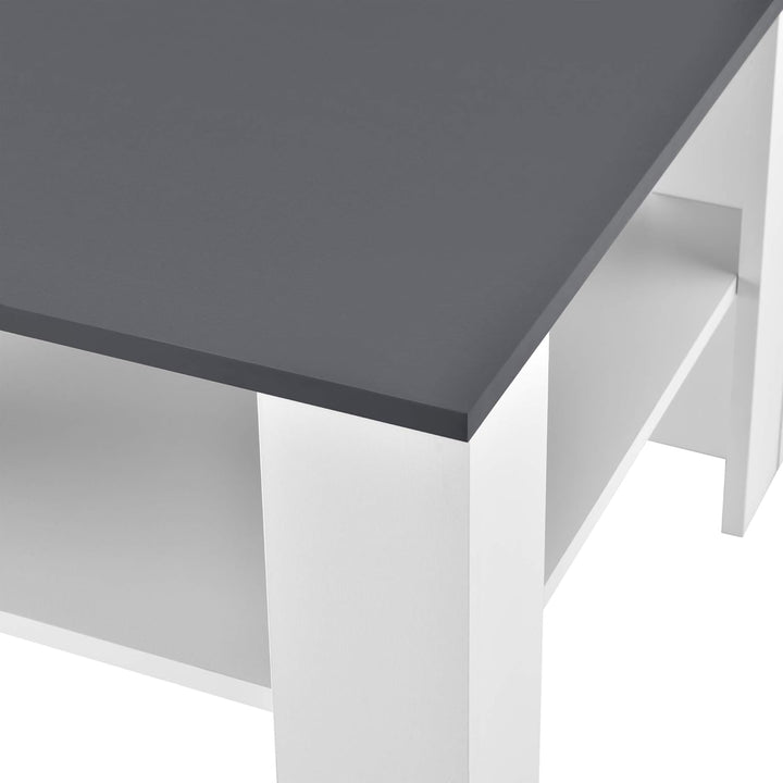 [en.casa] Couchtisch Aachen Beistelltisch 60x60x40 cm Wohnzimmertisch mit Ablage Sofatisch Kaffeetis