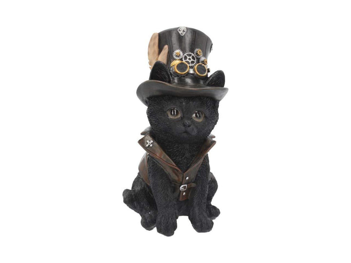 Nemesis Now Cogsmiths Katze 18,5 cm Figur, Kunstharz, Schwarz