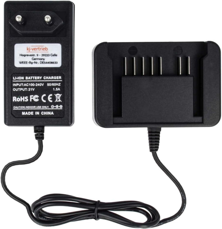 Ladegerät kompatibel mit Hitachi Li-Ion Werkzeug-Akkus 330139, 330557, BSL 1815X - 21V 1.5A