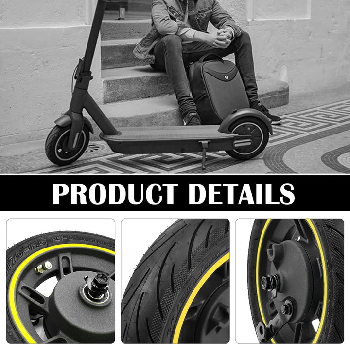 Vollreifen für Ninebot Max G30, 10 Zoll Vollgummireifen Vorderrad 60/70-6,5 Roller Ersatzräder für N